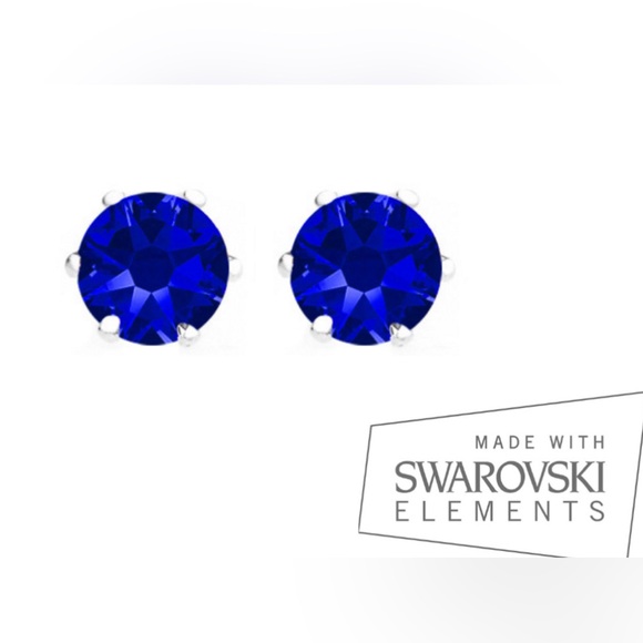 E58. Swarovski Crystal Silver or Gold Overlay Emerald amethyst Stud Earrings - Picture 12 of 16